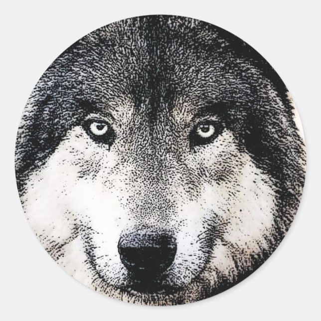 Wolf Eyes Classic Round Sticker (Front)