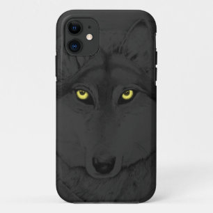 Wolf Eyes II (yellow eyes) - gray iPhone 11 Case