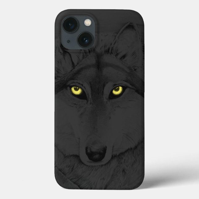 Wolf Eyes II (yellow eyes) - gray Case-Mate iPhone Case (Back)