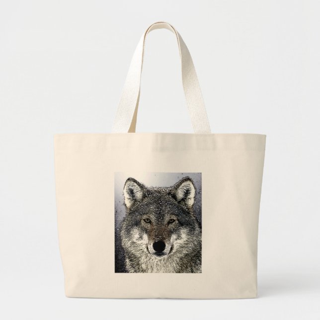 Wolf Eyes Large Tote Bag (Front)