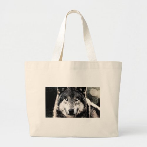 Wolf Eyes Large Tote Bag