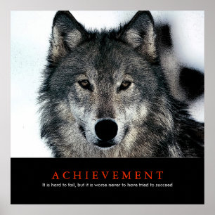 Wolf Eyes Motivational Achievement Poster