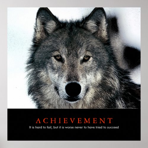 Wolf Eyes Motivational Achievement Poster