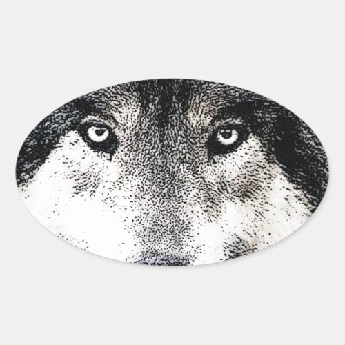 Wolf Eyes Oval Sticker