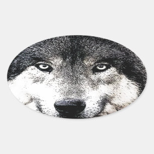 Wolf Eyes Oval Sticker