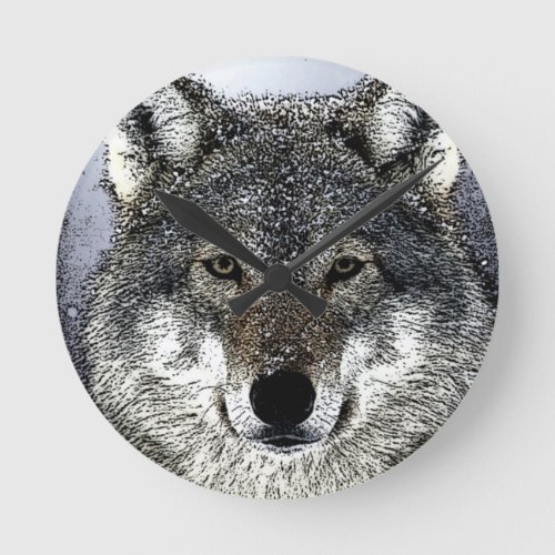 Wolf Eyes Round Clock