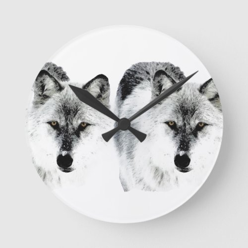 Wolf Eyes Round Clock