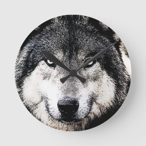 Wolf Eyes Round Clock