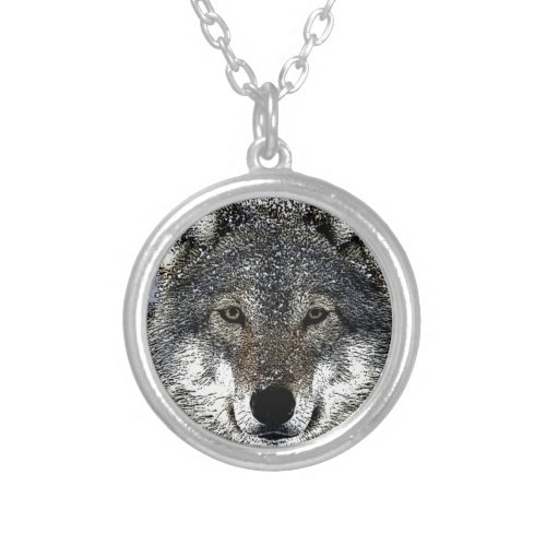 Wolf Eyes Silver Plated Necklace