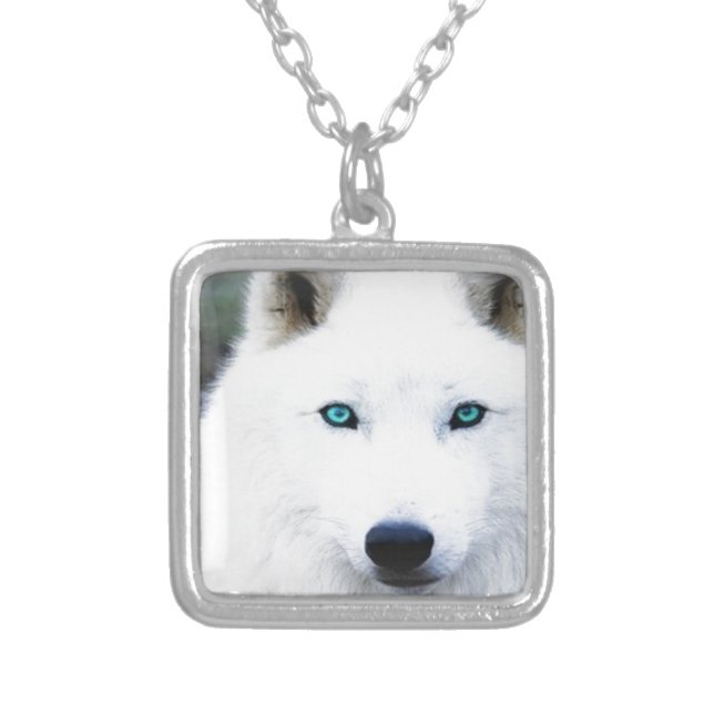 Wolf Eyes Silver Plated Necklace (Front)