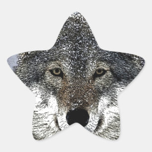 Wolf Eyes Star Sticker