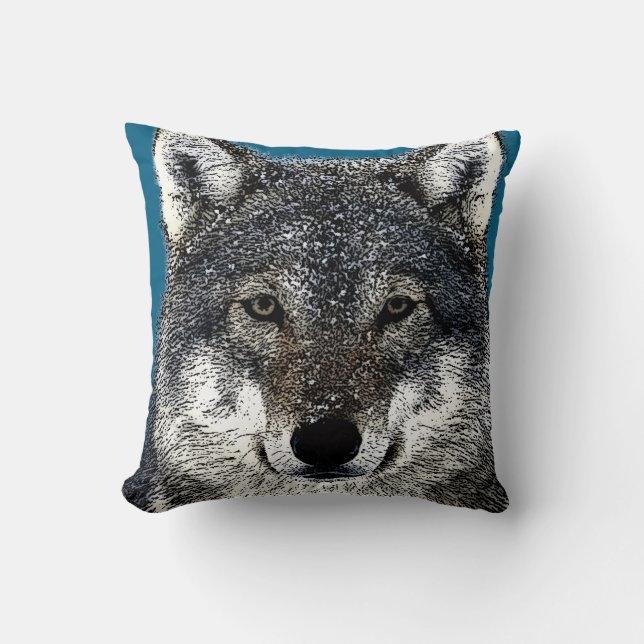Wolf Eyes Throw Pillow (Front)