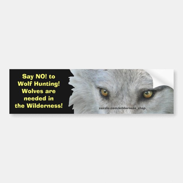 WOLF EYES Wildlife Conservation Bumper Sticker (Front)