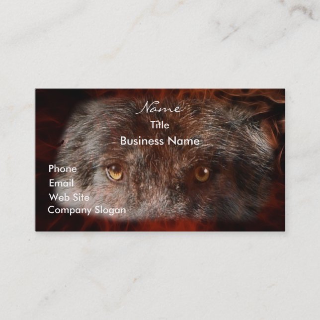 WOLF EYES Wildlife Supporter Business Card (Front)