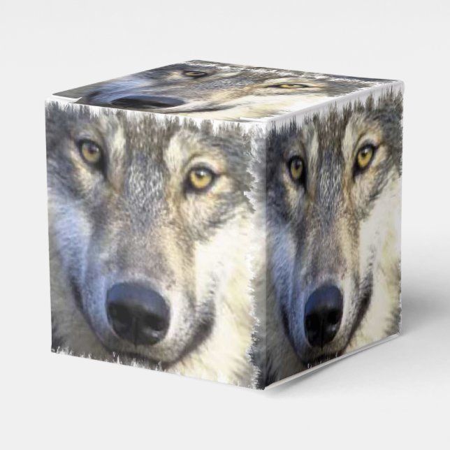 Wolf face close up favor boxes (Front Side)