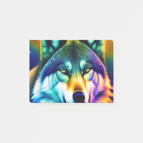Wolf Face Colorful Painting Art Post_it Notes