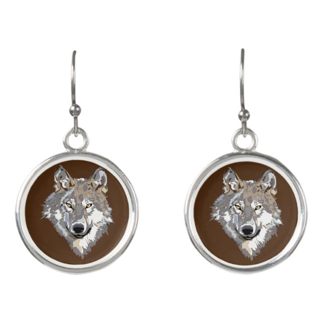wolf face earrings (Front)