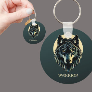Wolf face fenrir tribal warrior no fear fenris keychain