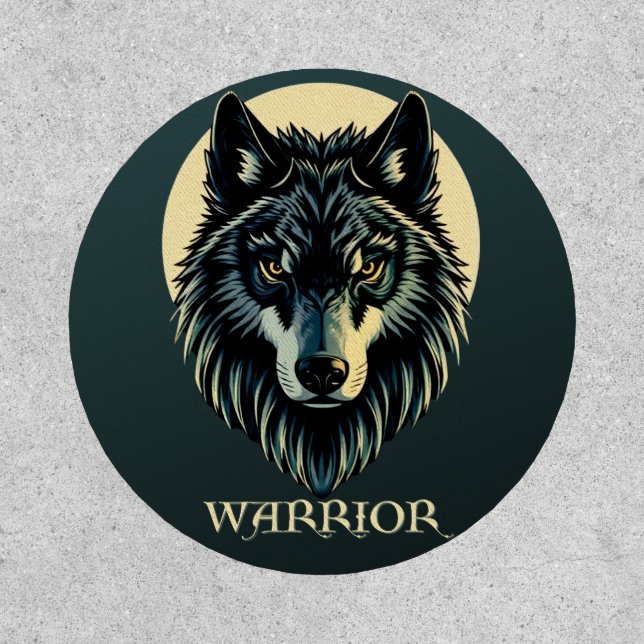 Wolf face fenrir tribal warrior no fear fenris patch (Front)