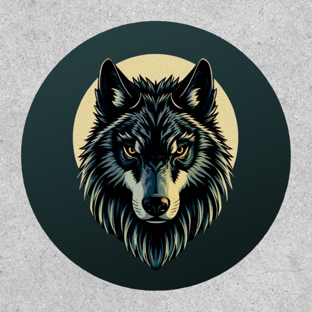 Wolf face fenrir tribal warrior no fear fenris patch (Front)