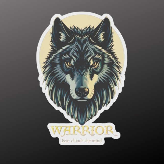 Wolf face fenrir tribal warrior no fear fenris sticker (Creator Uploaded)
