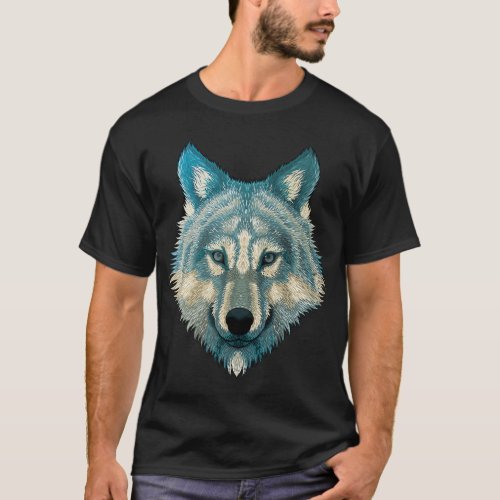 Wolf Face Gray Wolf Fearless Warrior Wild Animal K T_Shirt