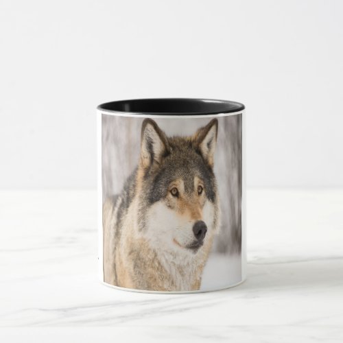 Wolf face head wildlife monogram name  mug