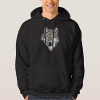 Wolf Face on Hoodie for Men