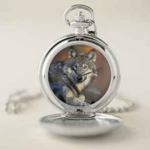 Wolf Face Pocket Watch