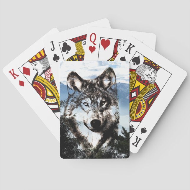 Wolf face poker cards (Back)