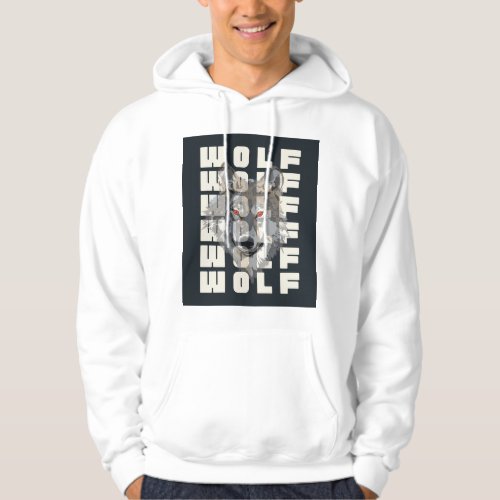 Wolf Face Typographic Hoodie