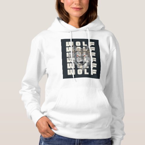 Wolf Face Typographic Hoodie