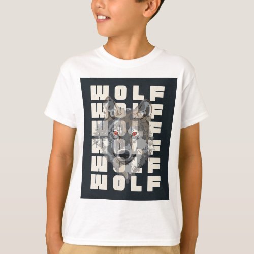 Wolf Face Typographic T_Shirt