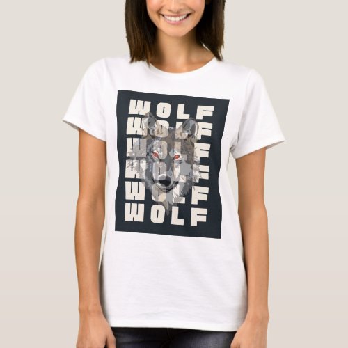 Wolf Face Typographic T_Shirt