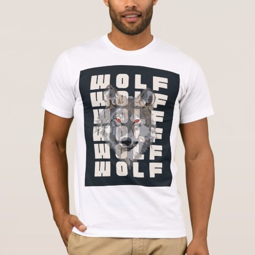 Wolf Face Typographic T_Shirt