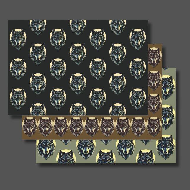 Wolf face warrior fenrir nordic gift wrapping  paper sheets (Creator Uploaded)