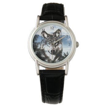 Wolf Face Watch by deemac2 at Zazzle
