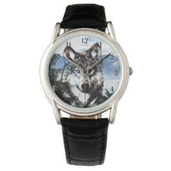 Wolf Face Watch by deemac2 at Zazzle