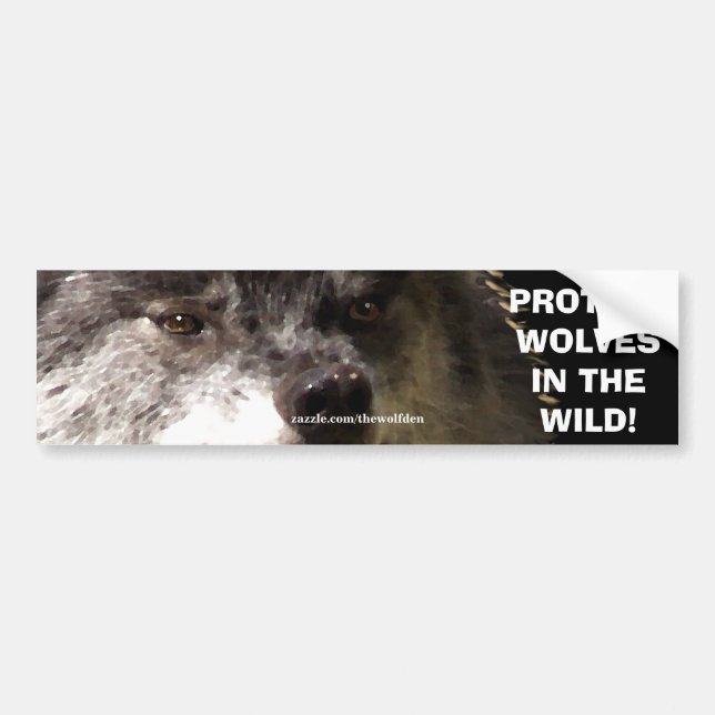 WOLF FACE Wildlife Conservation Bumper sticker (Front)