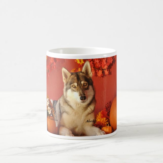 Wolf Fall White 11 oz Classic White Mug (Center)