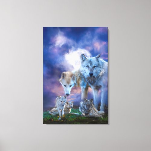 Wolf Family BETTER WORLD Canvas Print