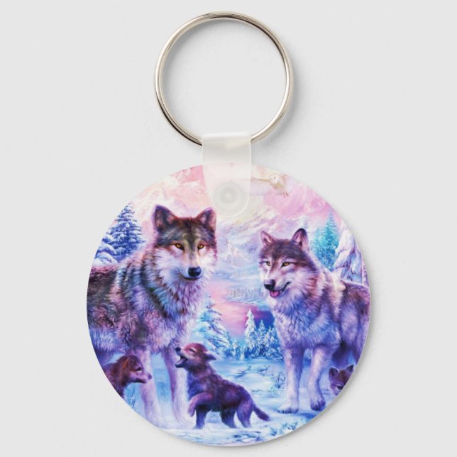 Wolf Family Keychain (Front)