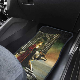 Wolf Fantasy Blonde Sorceress Car Mat