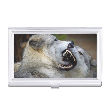 Wolf Fight Business Card Case