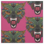 wolf fight flight pink fabric