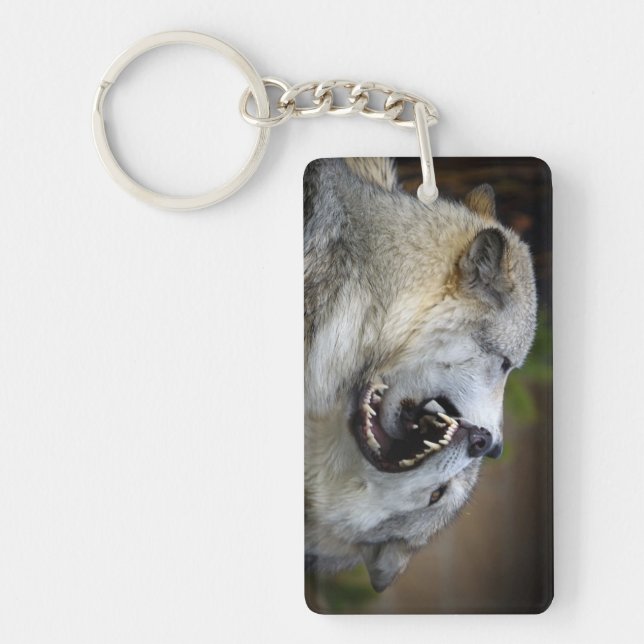 Wolf Fight Keychain (Front)