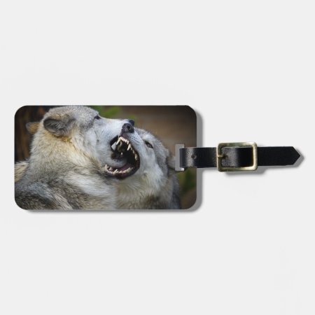 Wolf Fight Luggage Tag
