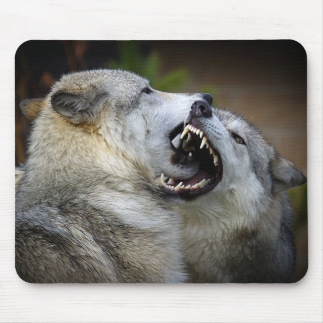 Wolf Fight Mouse Pad (Front)