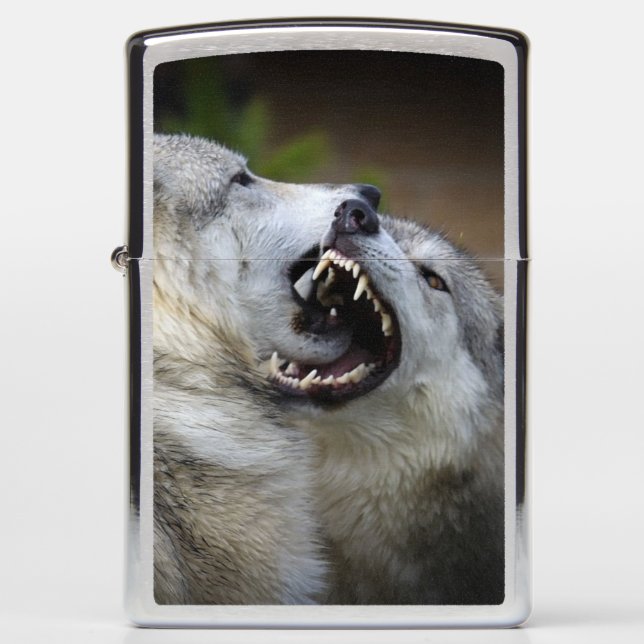 Wolf Fight Zippo Lighter (Front)