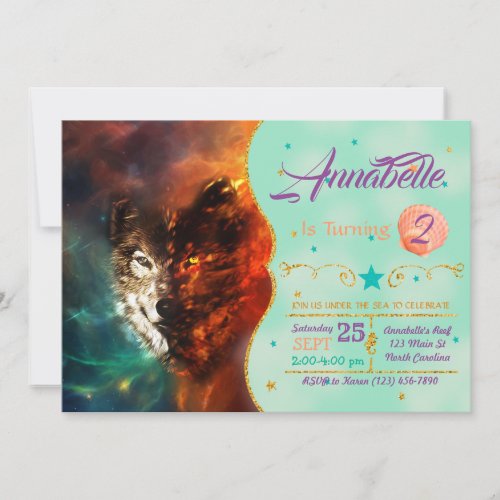 Wolf fire and ice invitation